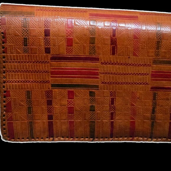 Vintage Hand Tooled Leather Elephant Shoulder Bag - Boho Shantiniketan Style - Picture 3 of 6